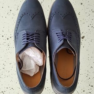 Cole Haan "Go to Plain Toe Derby" Blue Suede Shoes